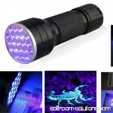 UV Ultra Violet 21 LED Flashlight Mini Blacklight Aluminum Torch Light Lamp